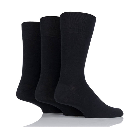 MEN’S BLACK size 6-11 Gentle Grip socks. 3 pack