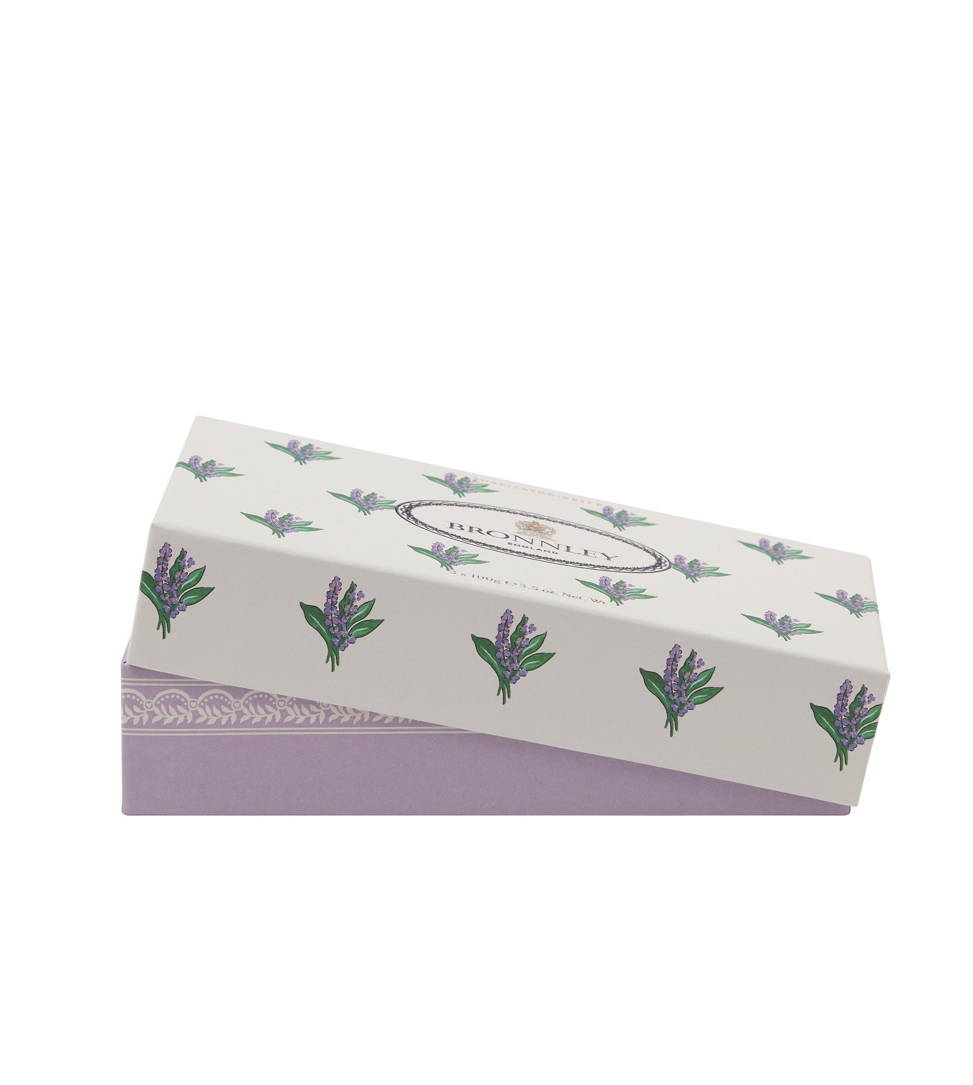 Bronnley Lavender luxury gift box, 3 soaps, hand balm &amp; a ceramic coaster