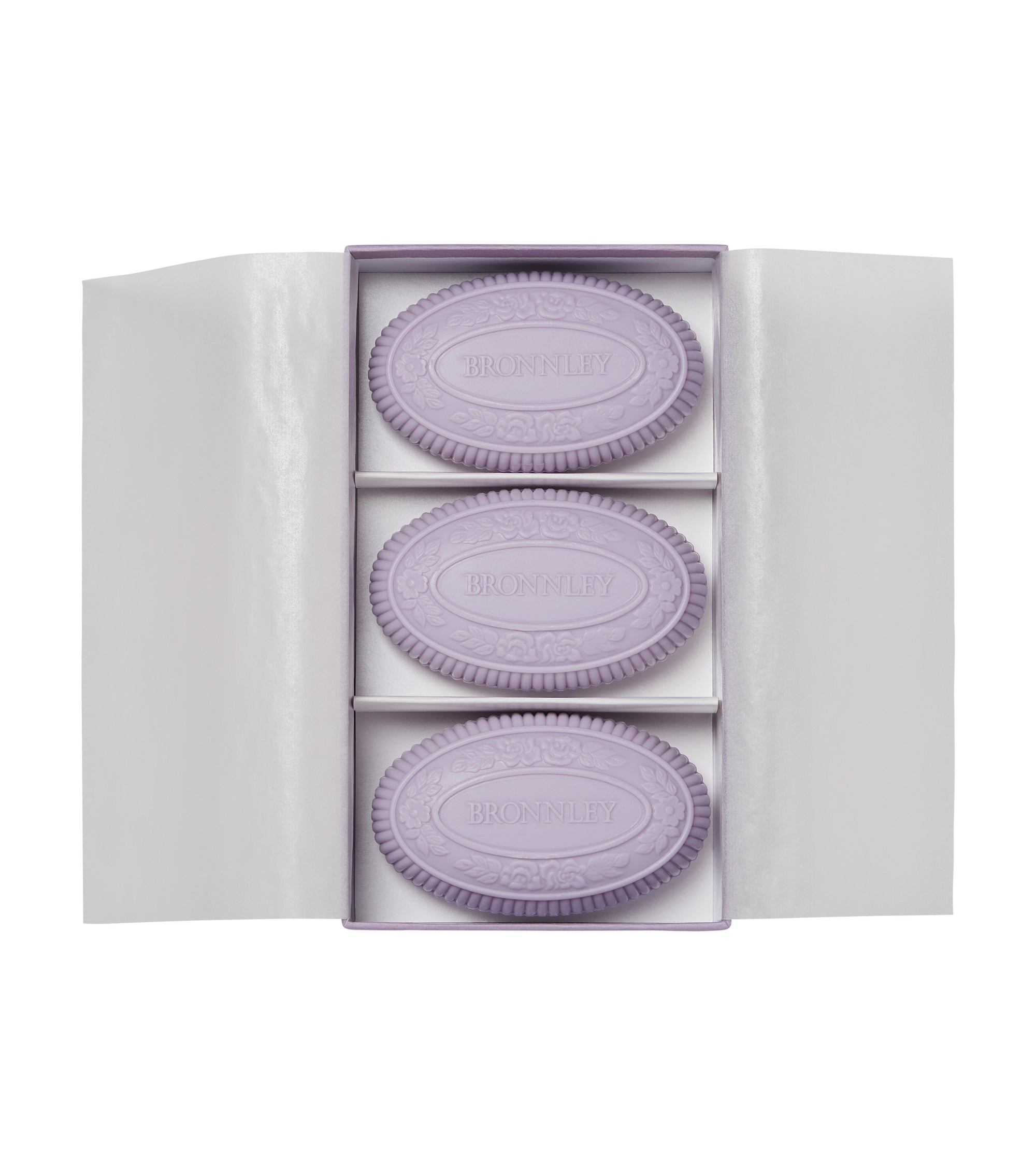 Bronnley Lavender luxury gift box, 3 soaps, hand balm &amp; a ceramic coaster