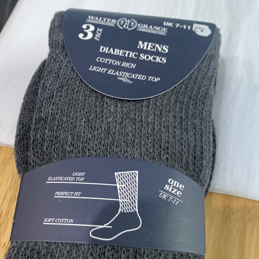 Men’s diabetic socks. 3 pair pack.