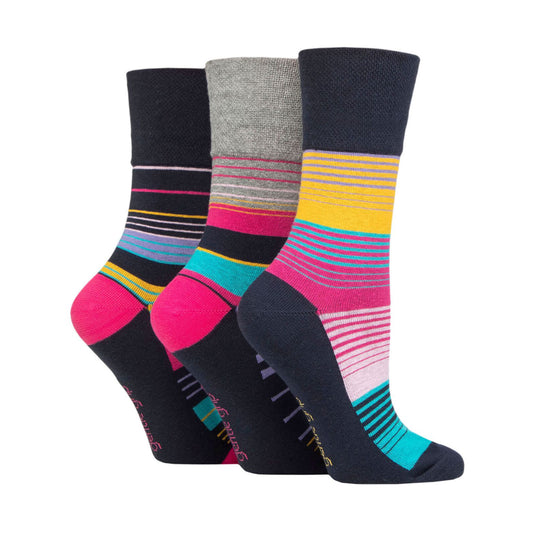 Gentle Grip® 3 pair pack, Colourburst women's socks