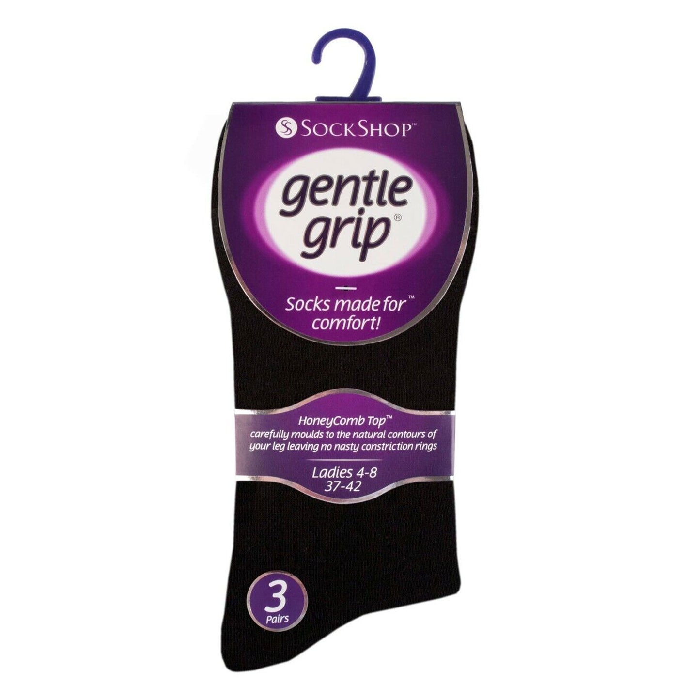 Gentle Grip® 3 pair pack, black or navy women's socks