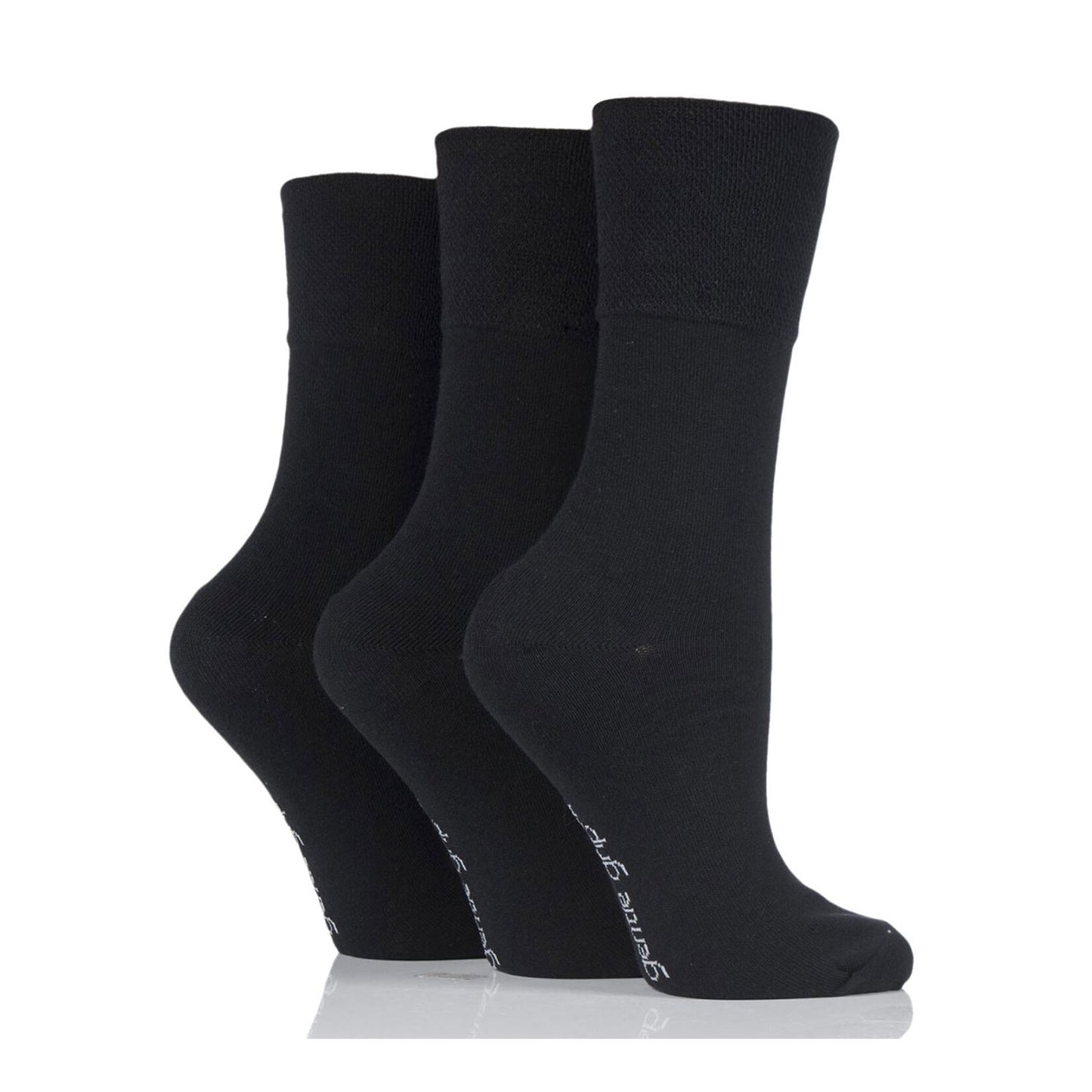 Gentle Grip® 3 pair pack, black or navy women's socks