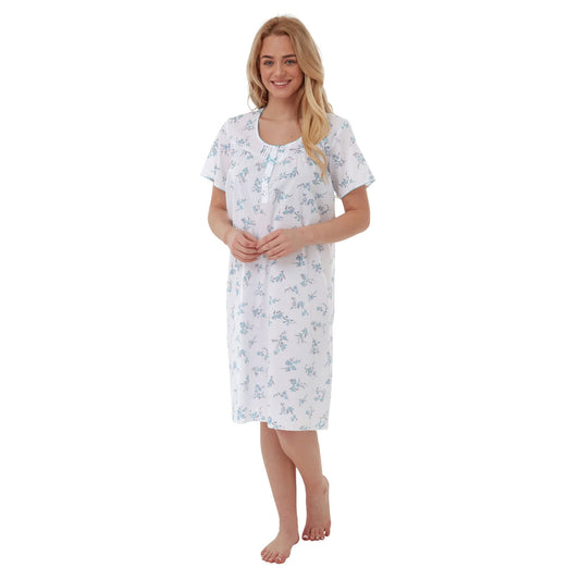 Short sleeve polycotton summer nightdress