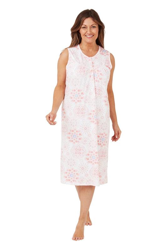 100% cotton jersey, mandala print sleeveless nightdress