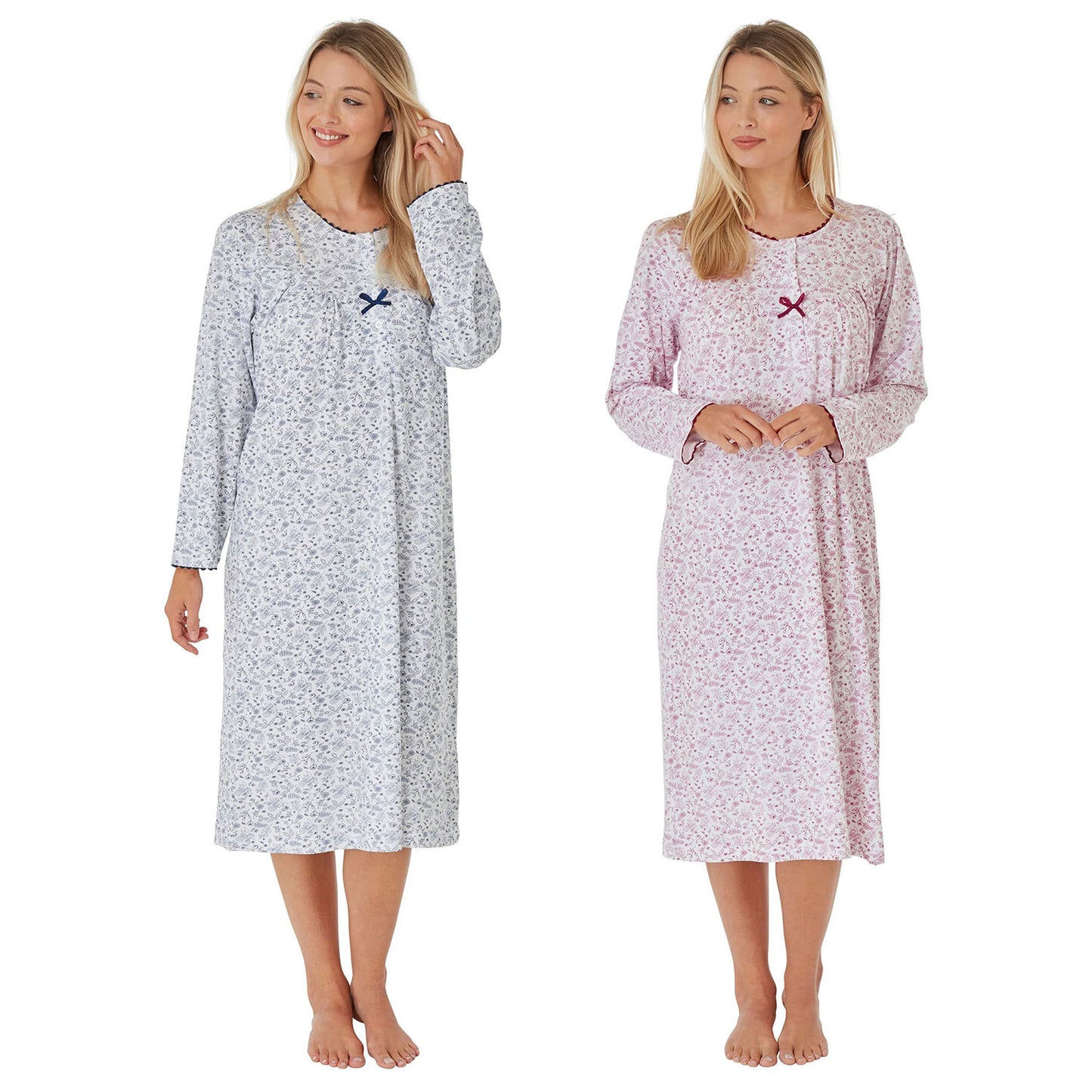 100% cotton jersey, long sleeve nightdress